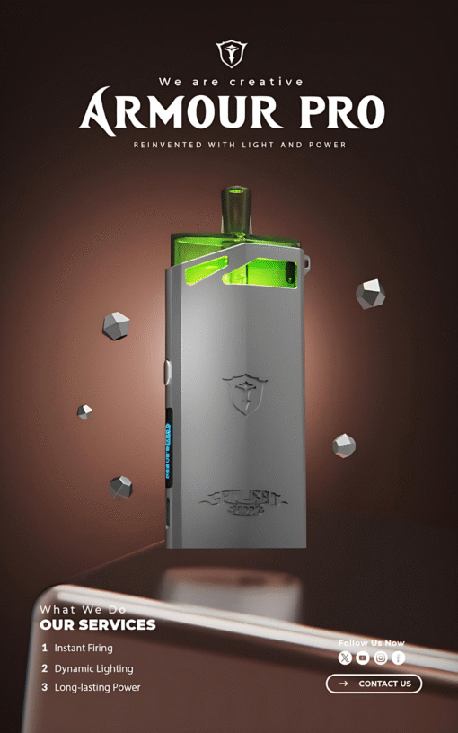 SAMURAI ARMOUR PRO 將軍鎧甲註油主機 發光小煙套裝 1500mAh：圖片 5