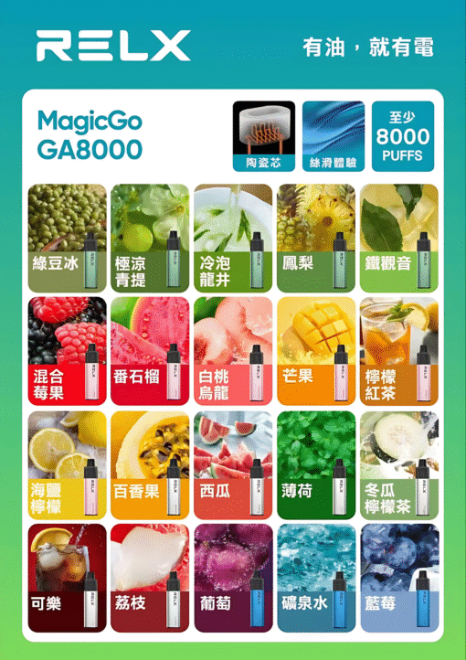 🔥Relx GA 8000 Puffs 電子煙 悦刻拋棄式煙桿 2025最新款 台灣現貨寄出