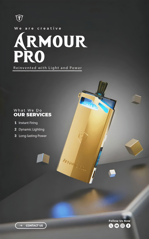 SAMURAI ARMOUR PRO 將軍鎧甲註油主機 發光小煙套裝 1500mAh：圖片 4
