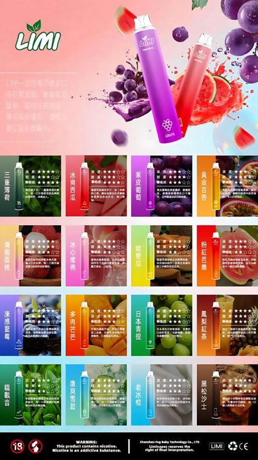 LIMI 7000 PUFFS 發光拋棄式電子煙 台灣一次性電子煙推薦